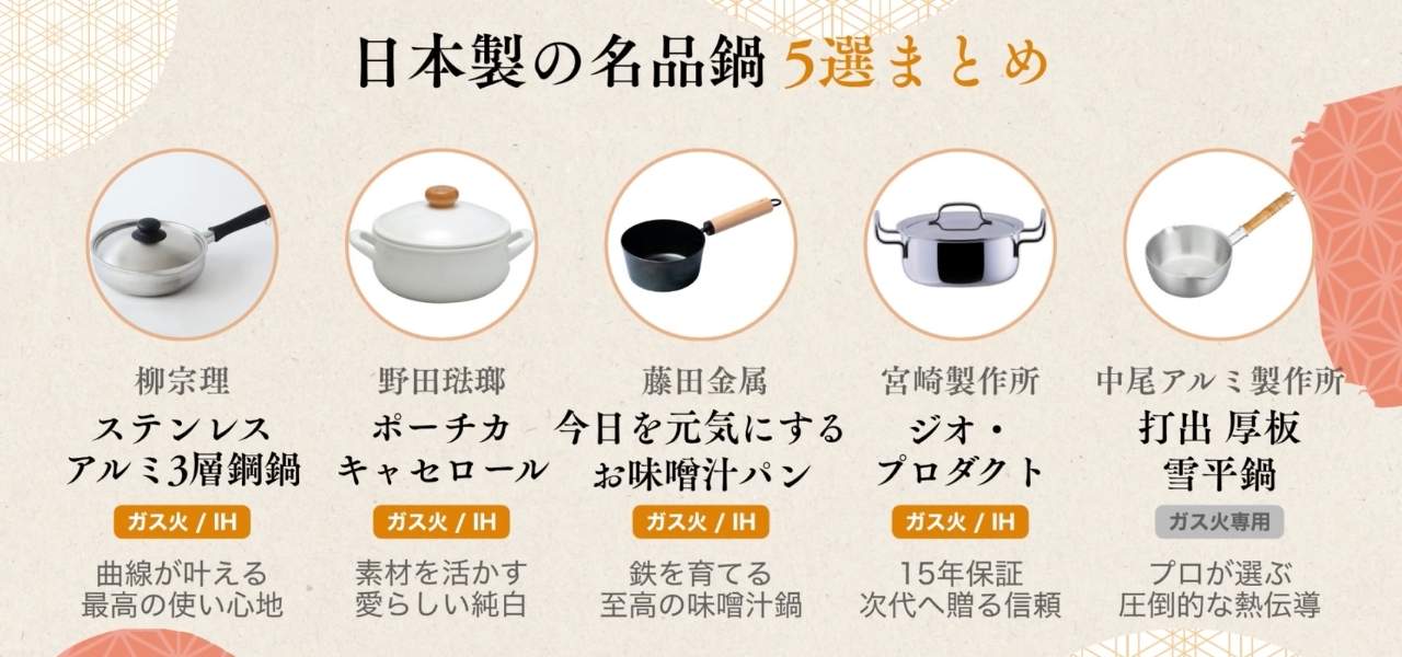 【日本製の鍋おすすめ5選】柳宗理や野田琺瑯も！料理の腕が上がるアイテム